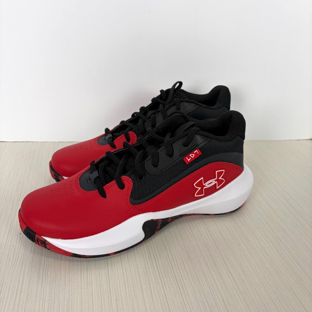 Under Armour UA Lockdown 7 Shoes Men Size 9 Red Black Basketball 3028512-600